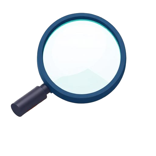 Lupa sobre fichas de datos, ilustración isométrica